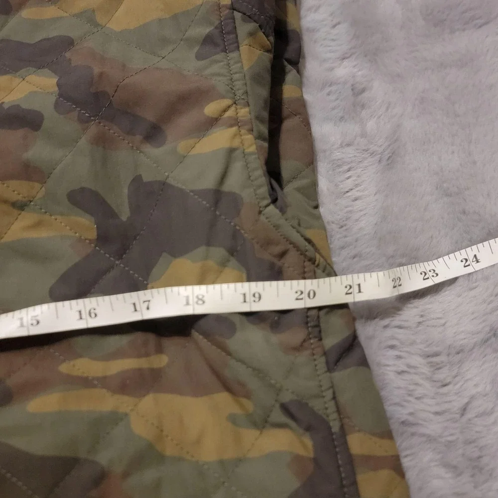 Relwen Quilted Tanker Jacket Mens Medium Green Camo Orange Lined Insulated Zip - Picture 5 of 7